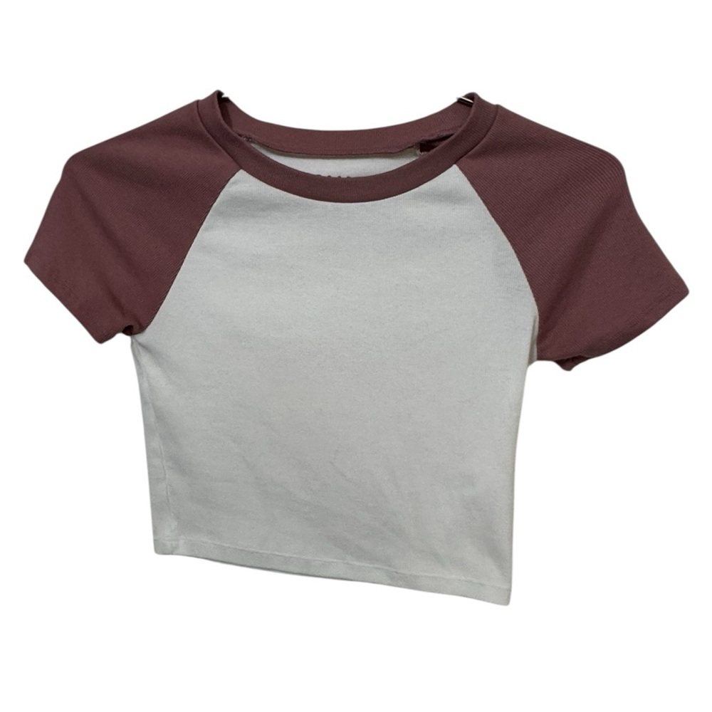 Retro High End Aeropostale Purple White Two-Tone Raglan Sleeve T-Shirt Women’s S